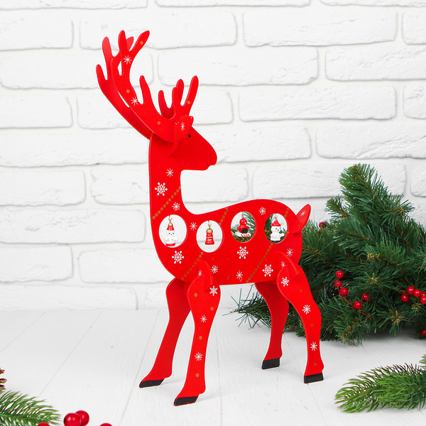 Christmas 14x12cm Transparent Acrylic Christmas Elk Christmas Decorations купить