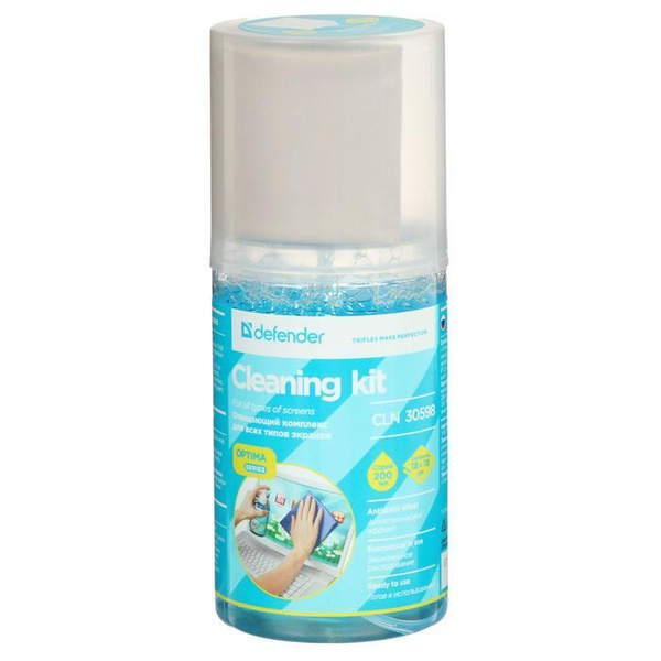 Спрей для очистики экранов, Defender Cleaning Kit, Optima, 200мл ...