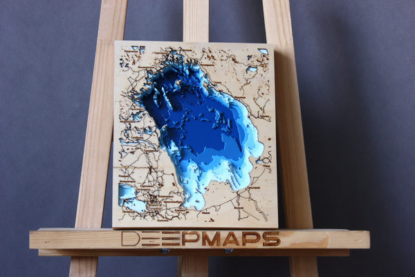 Украшение подвесное интерьерное DEEPMAPS Карта Ладожского озера с ...