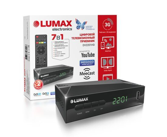 ТВ-ресивер Lumax DVT2-2201, черный купить по выгодной цене в интернет ...