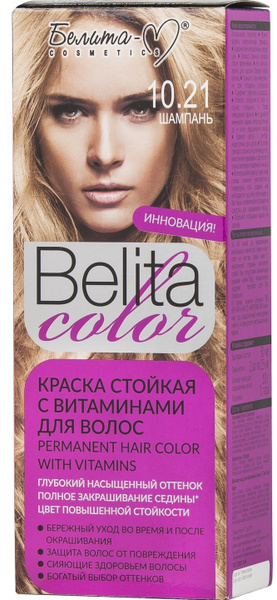 Белита-М Краска для волос COLOR Стойкая с витаминами тон 10.21 Шампань ...