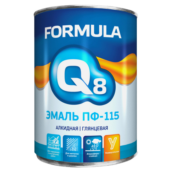 Краска HozblockRF эмаль Q8 Formula ПФ-115 0,9кг красно-коричневая, арт ...