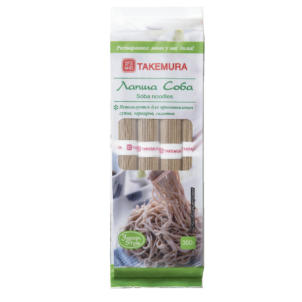 Лапша Takemura Соба, 300г, 4 шт. - купить с доставкой по выгодным ценам ...