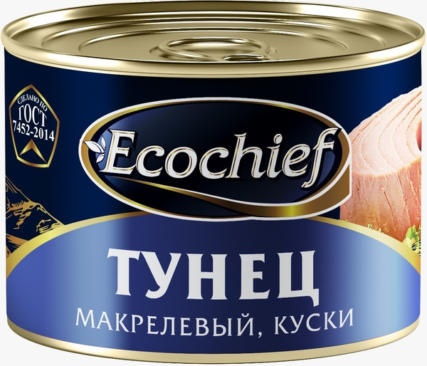 Ecochief Тунец натуральный макрелевый (куски), 240 г купить на OZON по ...