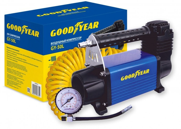 Компрессор GY-50L 10 Атм (50 л/мин) GoodYear GY000112 24427 для шин по ...