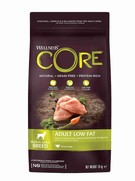 CORE Корм со сниженным содержанием жира из индейки с курицей для ...