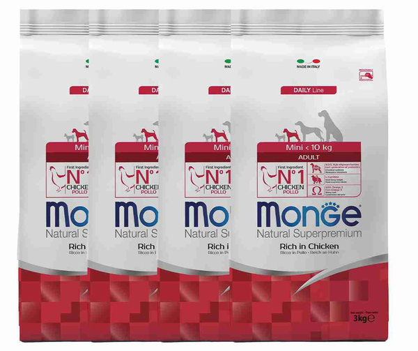 Monge Dog Mini корм для взрослых собак мелких пород 3 кг х 4 шт ...