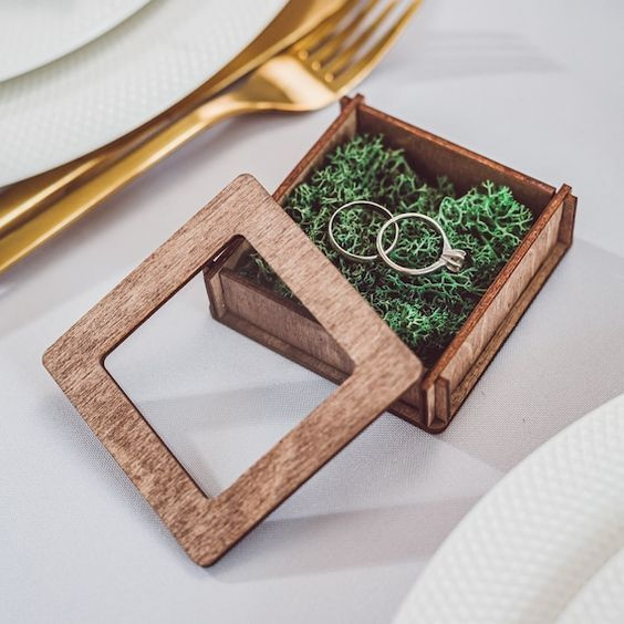 Свадебная шкатулка для колец/Шкатулка для обручальных колец/Коробочка ...