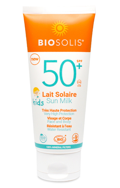 BioSolis Натуральное детское солнцезащитное молочко для лица и тела SPF ...