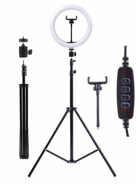 Кольцевая светодиодная лампа Ring Fill Light LED 26 см с регулируемым ...
