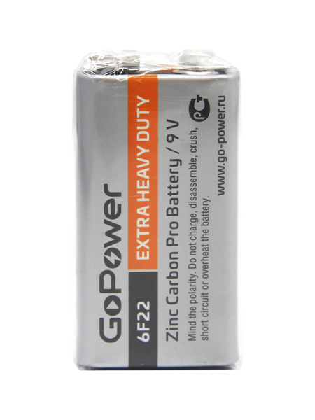 Батарейка GoPower Крона 6F22 Heavy Duty 9V 1 шт. - купить с доставкой ...