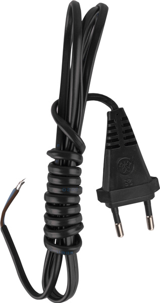 Шнур сетевой с вилкой ШВВП 2х0,5-25-3 м ,черный - купить с доставкой по ...