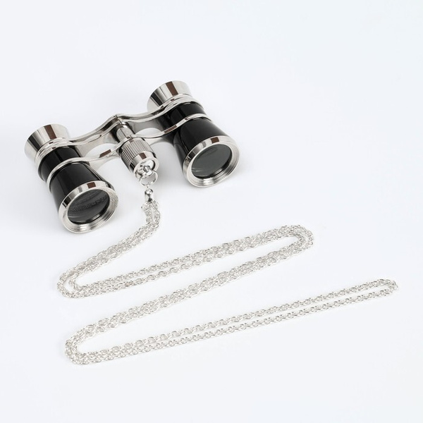 Бинокль театральный театральный 3х25 хромированный, цвет чёрный ...