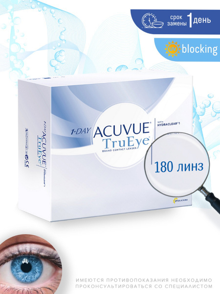 Контактные линзы ACUVUE 1-Day TruEye (180 линз) -0.75 R 8.5 ...