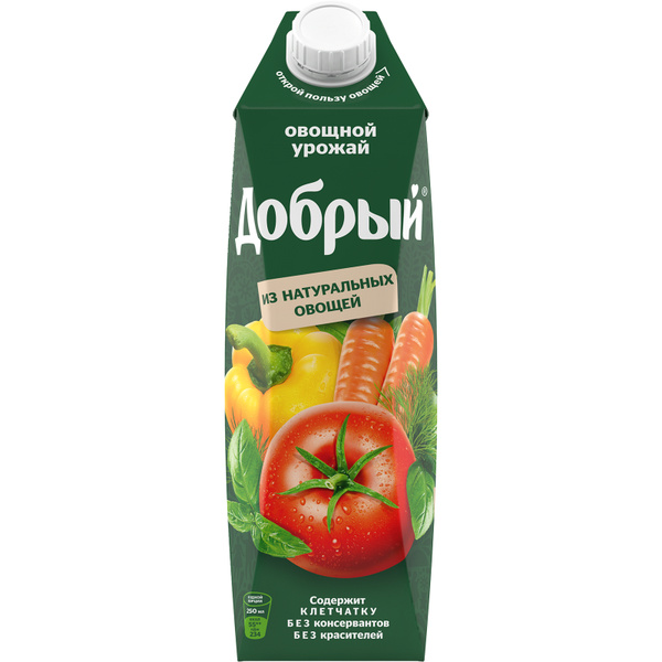Сок Добрый Уголки России Овощной микс, 1 л - купить с доставкой по ...