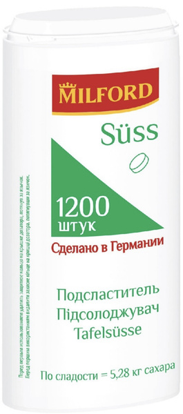 Заменитель сахара Milford (Милфорд) Suss в таблетках, 1200 ...