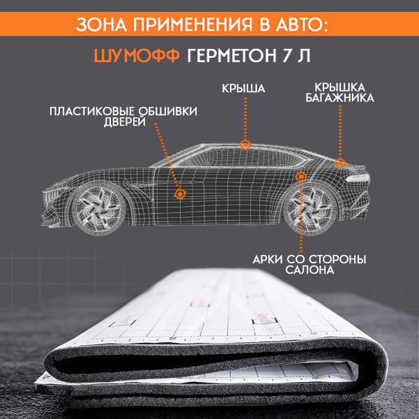Шумопоглощающий материал Шумофф Герметон 7Л - 2 Листа / Звукоизоляция ...