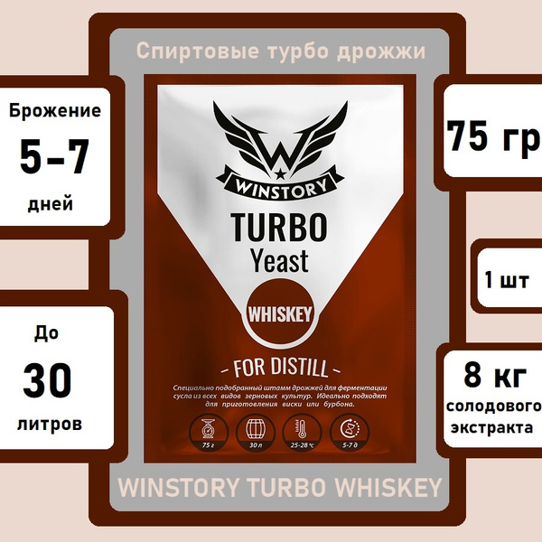 Спиртовые турбо дрожжи WINSTORY TURBO WHISKEY 75 г - купить с доставкой ...
