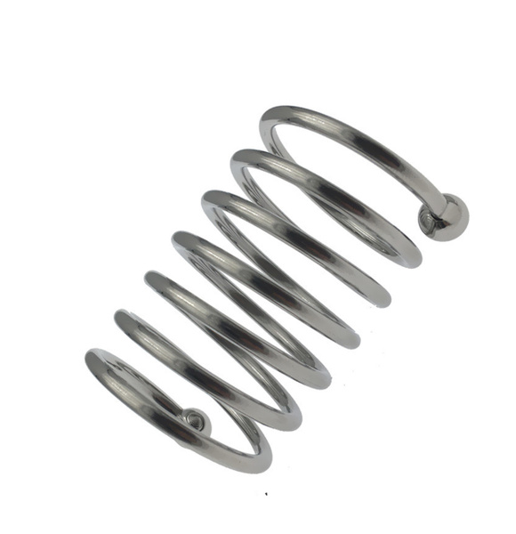 Металлическая насадка - кольцо "Пружина" для увеличения пениса, 4 см ...