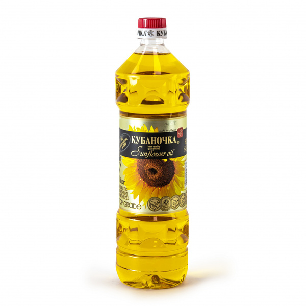 Масло подсолнечное нерафинированное высший сорт ГОСТ "Кубаночка" 1 л ...