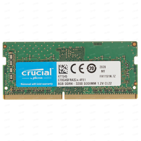 Модуль оперативной памяти Crucial SODIMM DDR48 ГБ (CT8G4SFRA32A ...