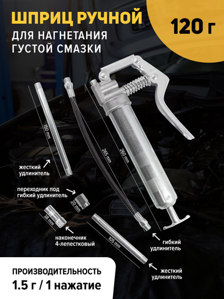 Шприц ручной для нагнетания густой смазки - купить с доставкой по ...