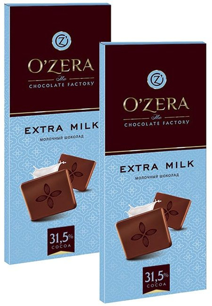 Шоколад молочный OZera Extra milk КДВ, 2 шт по 90 г - купить с ...