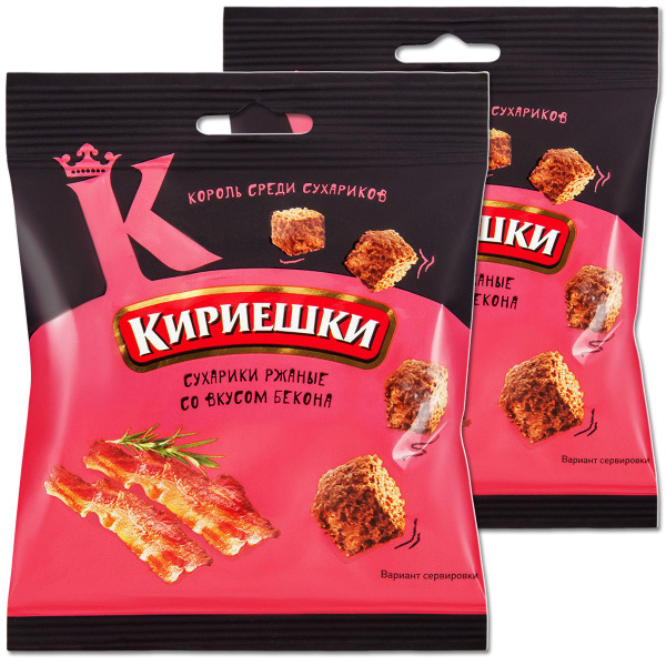 Сухарики ржаные Кириешки "Бекон", 40 г, 2 шт. - купить с доставкой по ...