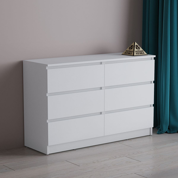 Комод УЮТНАЯ ЛОГИКА Комод_Комод6ящ_УЮТНАЯ ЛОГИКА_Белый, 120.2x45x78.4 ...