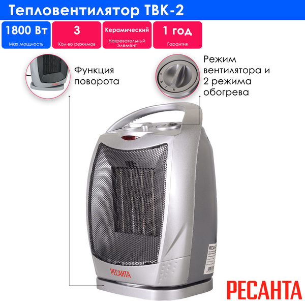 Тепловентилятор ТВК-2 Ресанта - купить с доставкой по выгодным ценам в ...