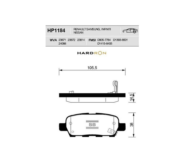 Sangsin Brake Колодки тормозные, арт. HP1184 купить на OZON по низкой ...