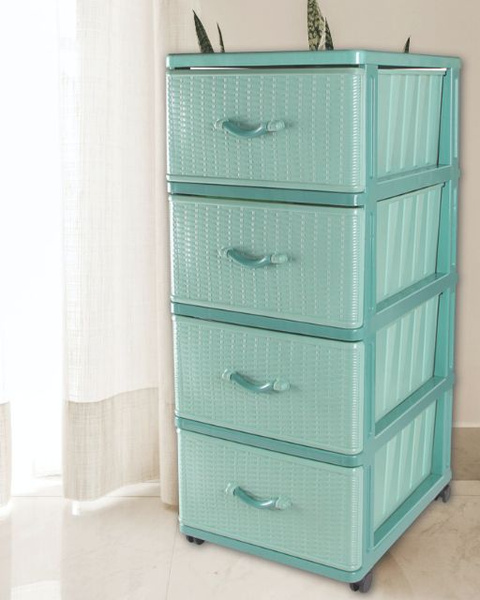 Комод DD Style Комоды пластиковые плетёные, 40x50x98.5 см, 4 ящ ...