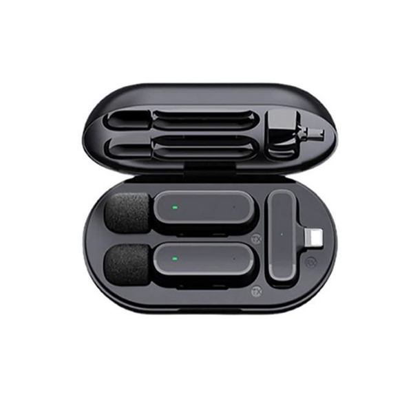 Микрофон петличный K61 Lightning for iPhone, iPad. Кейс для зарядки, 2 ...