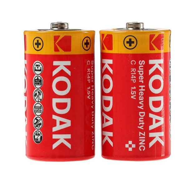 Kodak Батарейка C, Солевой тип, 1,5 В, 2 шт - купить с доставкой по ...