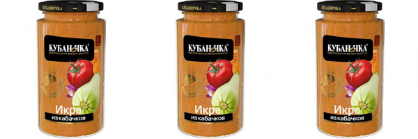 Кубаночка Икра из кабачков, 500 г, 3 шт - купить с доставкой по ...