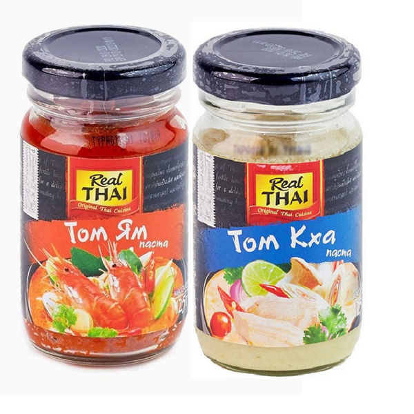 Паста Real Thai Том Кха и Том Ям в стекле, 125 гр. - Набор из 2 шт ...