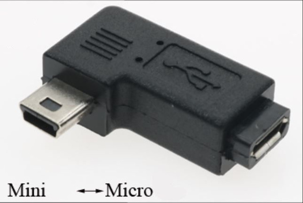 Адаптер-переходник с mini usb (папа) на micro usb (мама), угловой 90 ...