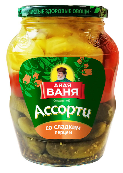 Ассорти овощное Дядя Ваня маринованное (огурцы, томаты, перец сладкий ...