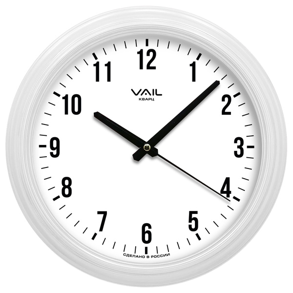 Часы настенные интерьерные бесшумные круглые минимализм VAIL VL-C1003/1 ...