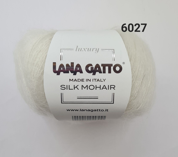 Пряжа Lana Gatto Silk Mohair/ Лана Гатто Силк Мохер /- цвет 6027- Белый ...