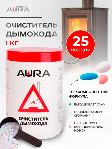 Средство очиститель для дымоходов и печных труб AURA, 1 кг - купить с ...