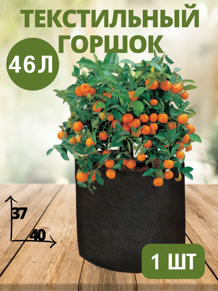 Горшок текстильный для рассады, растений, цветов BagPot - 46 л 1 шт ...