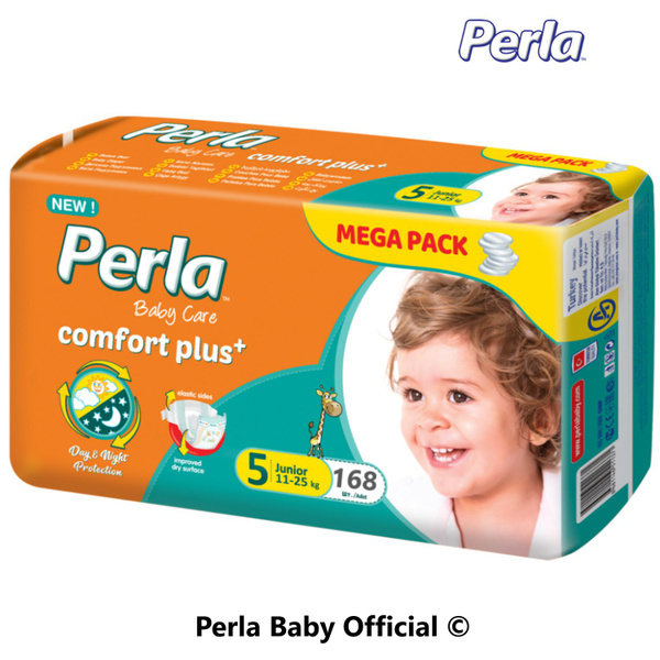 Комплект - 4 шт. Подгузники детские Perla Mega Junior 11-25 кг, 5 ...