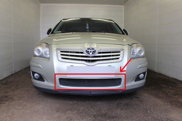 Защитная сетка радиатора черная Toyota Avensis (2006-2008) рестайлинг ...