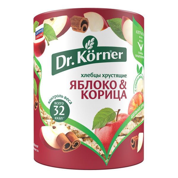 Характеристики Dr. Korner Яблоко и корица злаковый коктейль хлебцы, 90 ...