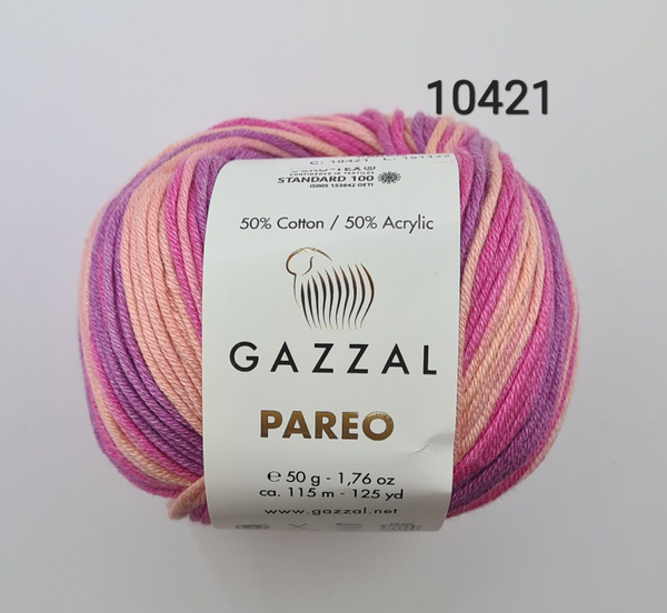 Пряжа Gazzal Pareo (Газал Парео), цвет- 10421, Малиново-сиреневый ...