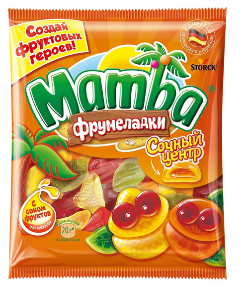 Мармелад жевательный, "Mamba", "Сочный центр", 140г - купить с ...