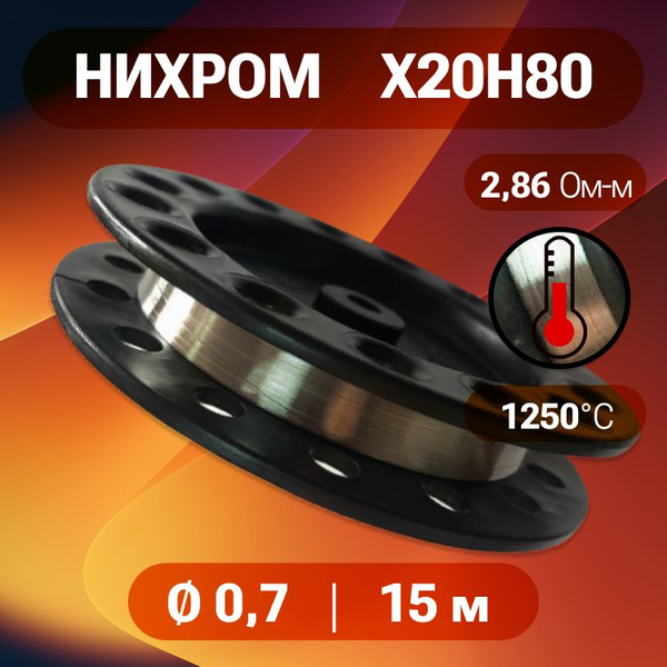 Нихромовая проволока диаметр 0,7 количество 15 метров на катушке ...