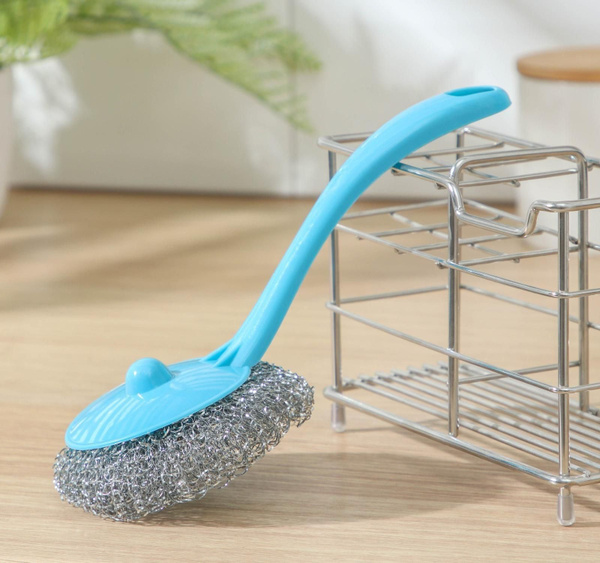 Губка для мытья посуды с ручкой Доляна "Бублик", металл, 15 гр - купить ...