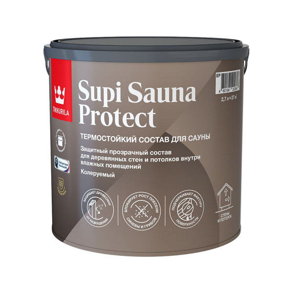Защитный состав для саун Tikkurila Supi Sauna Protect, полуматовый ...